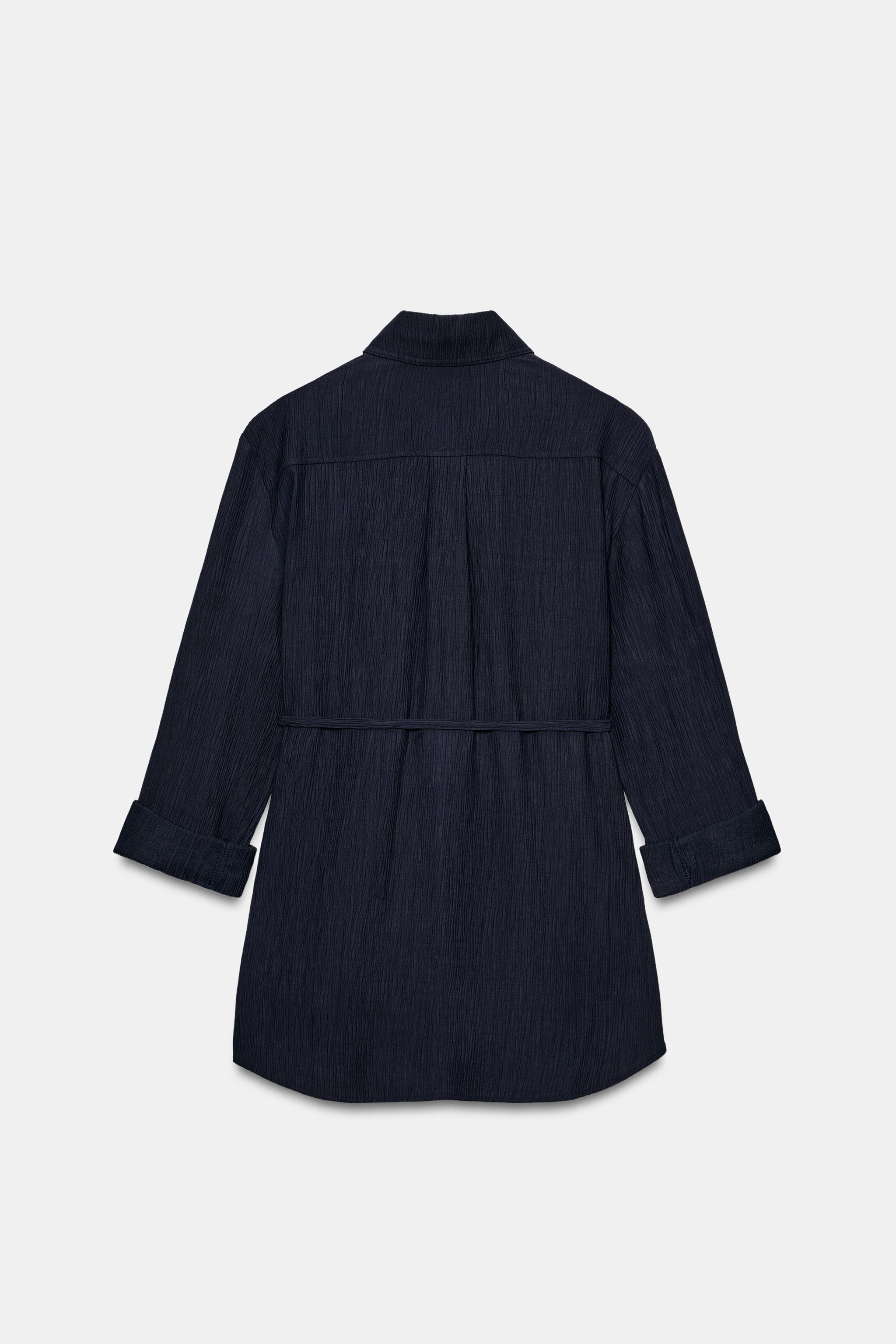 CHEMISE SAFARI EFFET FROISSÉ CEINTURE